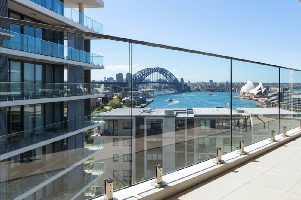 glass balustrades on balcony